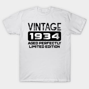 Birthday Gift Vintage 1934 Aged Perfectly T-Shirt